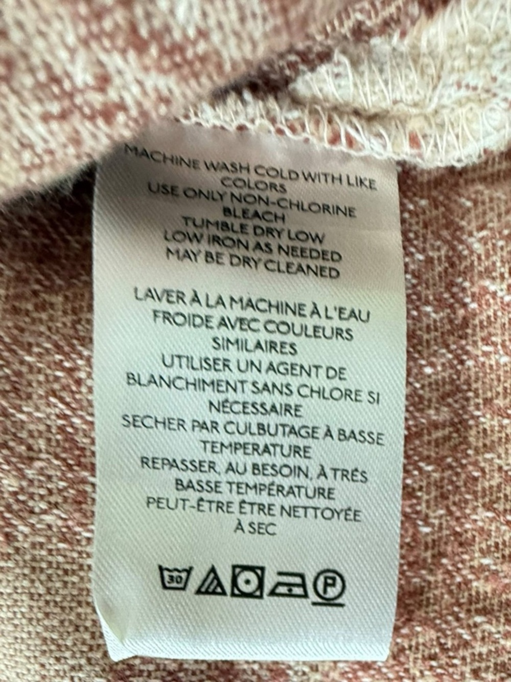 Free People Shirt Women L Beige Pink Plaid Button Up Long Sleeve - Picture 9 of 10